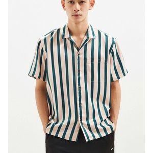 Urban Outfitters silky striped button down shirt